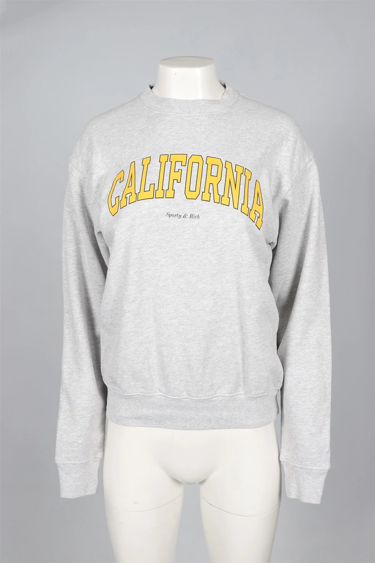 SPORTY & RICH GREY COTTON SWEATSHIRT XSMALL - Image 2