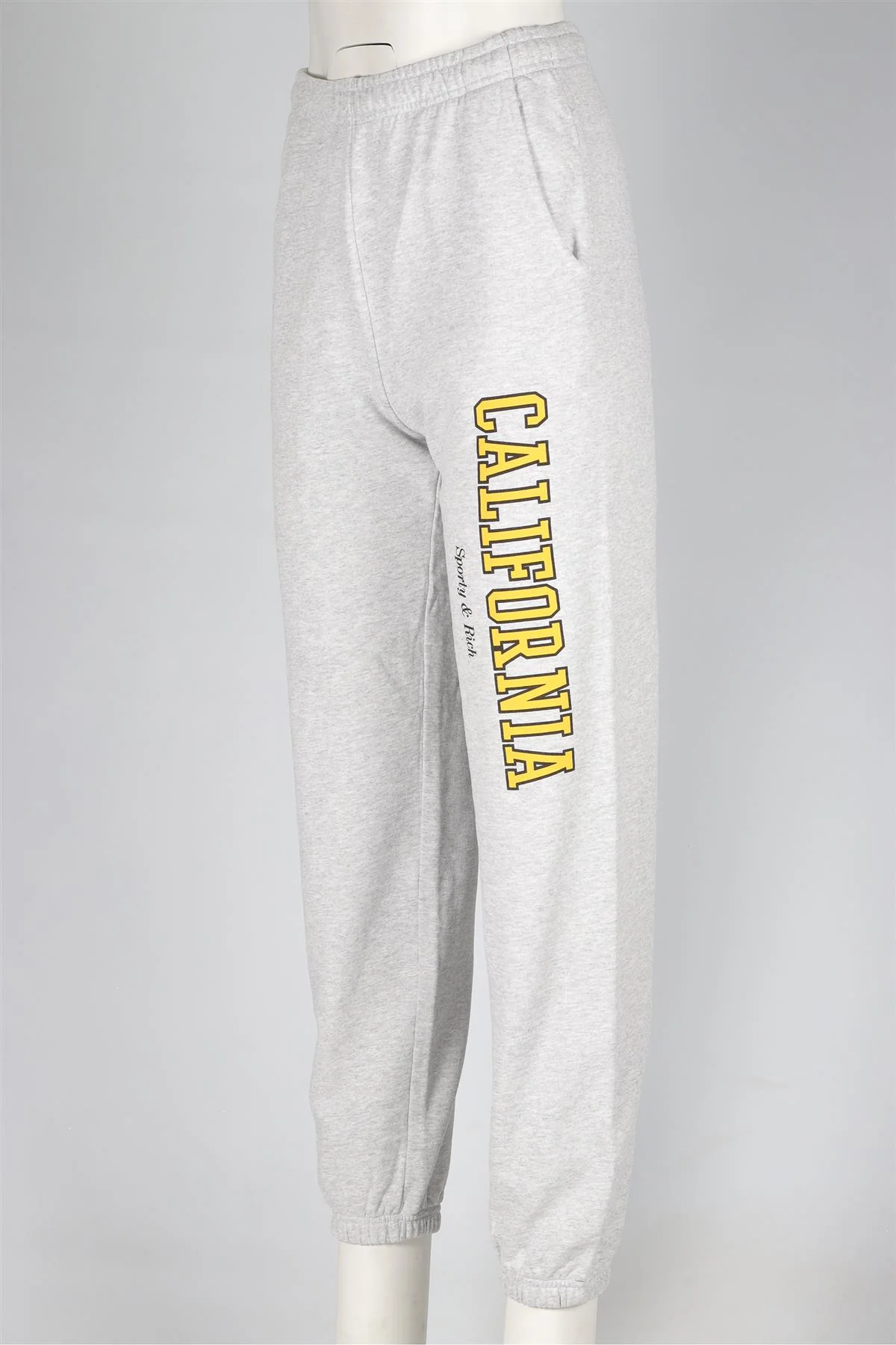 SPORTY & RICH GREY COTTON TRACK PANTS XSMALL - Image 3