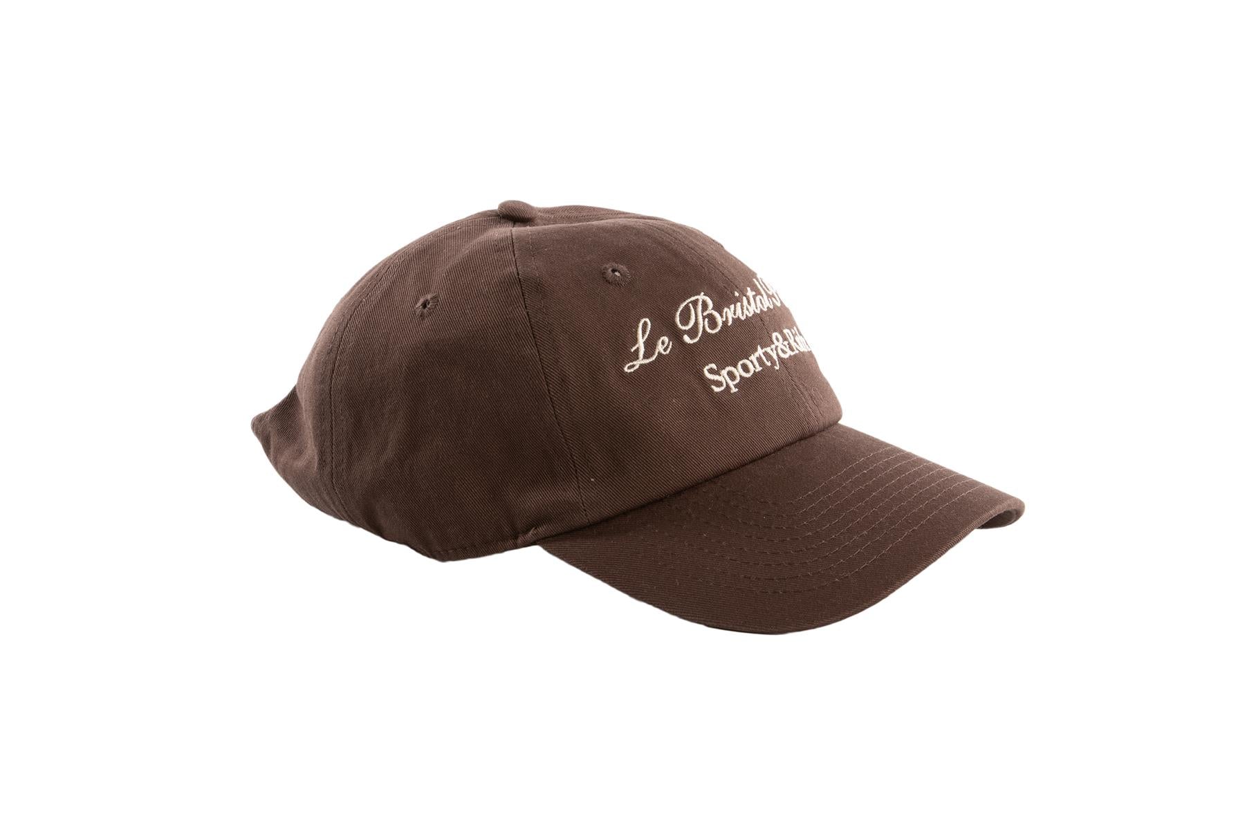 SPORTY & RICH + LE BRISTOL PARIS BROWN COTTON BASEBALL CAP ONE SIZE - Image 2