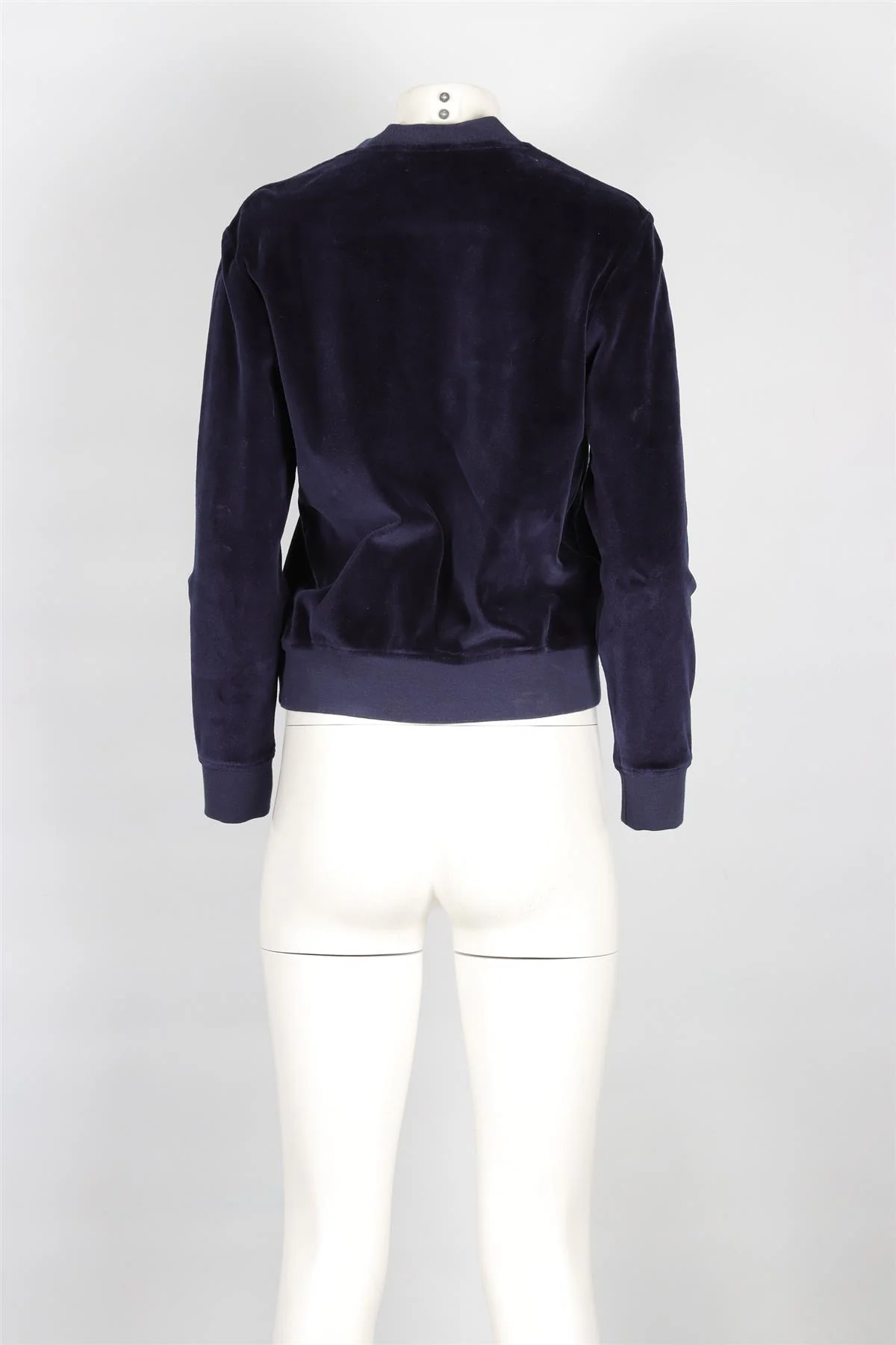 SPORTY & RICH NAVY VELVET SWEATSHIRT XSMALL - Image 4