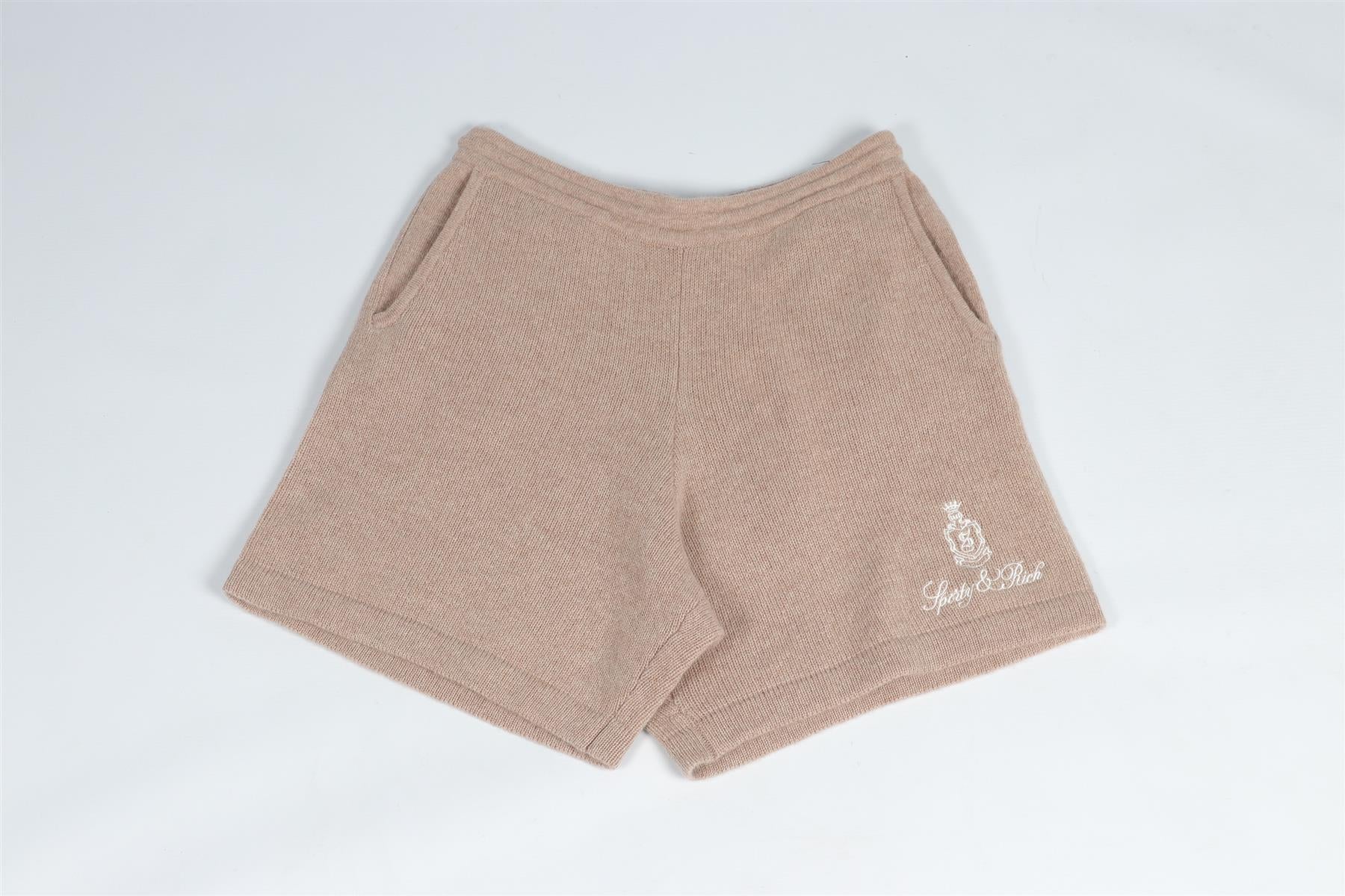 SPORTY & RICH TAUPE CASHMERE SHORTS MEDIUM - Image 2