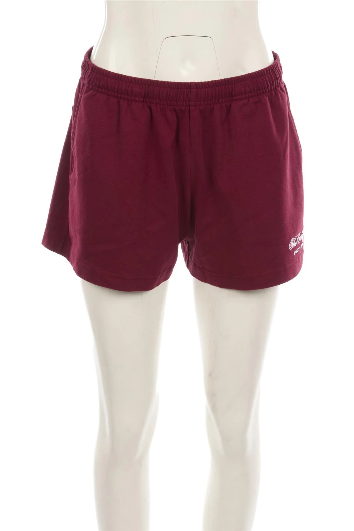 SPORTY & RICH + THE CARLYLE BURGUNDY COTTON SHORTS LARGE - Image 2