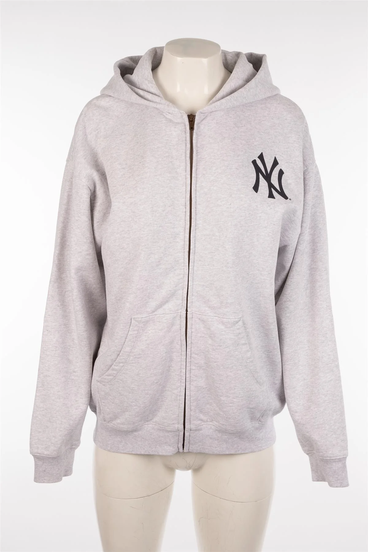 SPORTY & RICH + YANKEES GREY COTTON HOODIE MEDIUM - Image 2