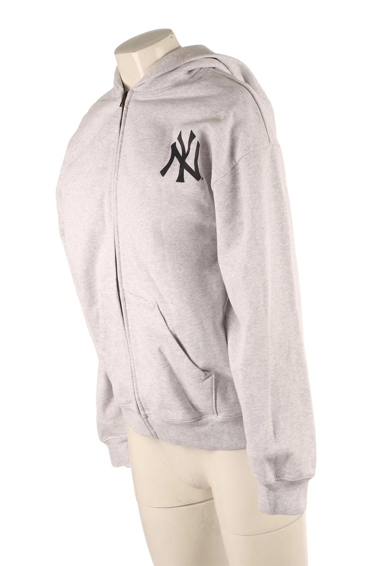 SPORTY & RICH + YANKEES GREY COTTON HOODIE SMALL - Image 3