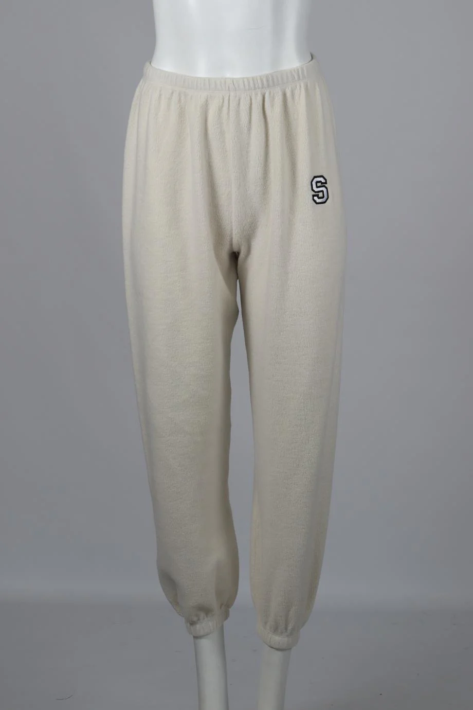 SPRWMN EMBROIDERED FLEECE TRACK PANTS SMALL - Image 2