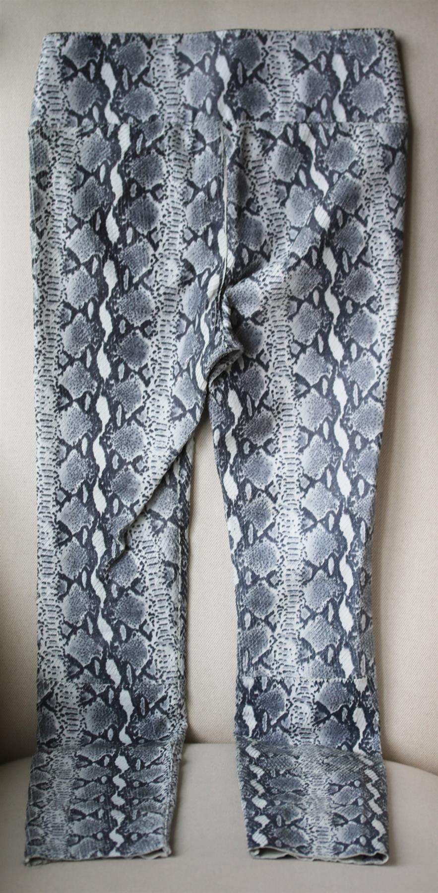 SPRWMN HIGH RISE SNAKE EFFECT LEATHER LEGGINGS SMALL - Image 3