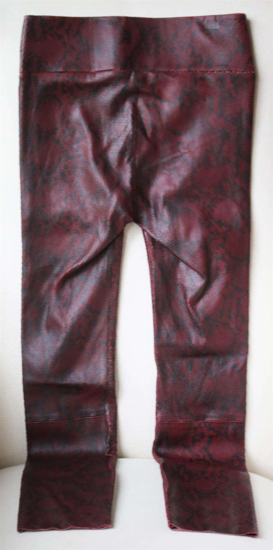 SPRWMN HIGH RISE SNAKE EFFECT LEATHER LEGGINGS SMALL - Image 3