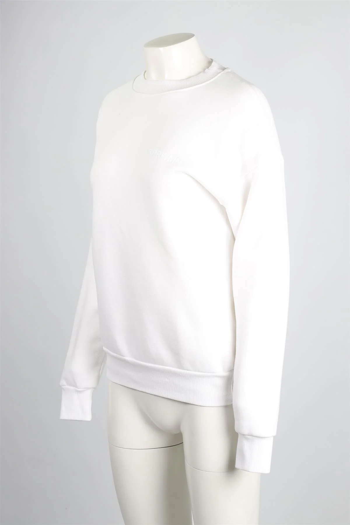 SPRWMN WHITE COTTON BLEND SWEATSHIRT XSMALL - Image 3