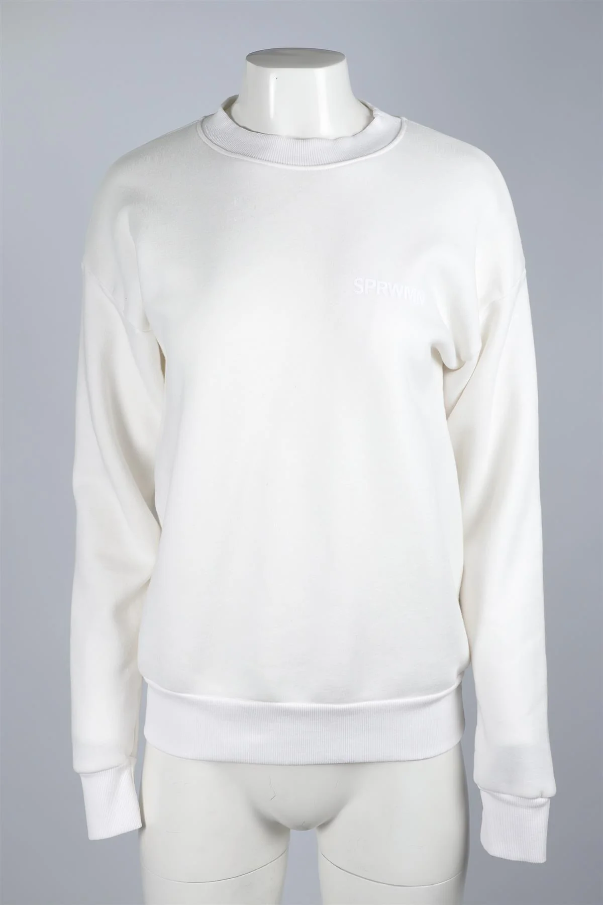 SPRWMN WHITE COTTON SWEATSHIRT XSMALL - Image 2