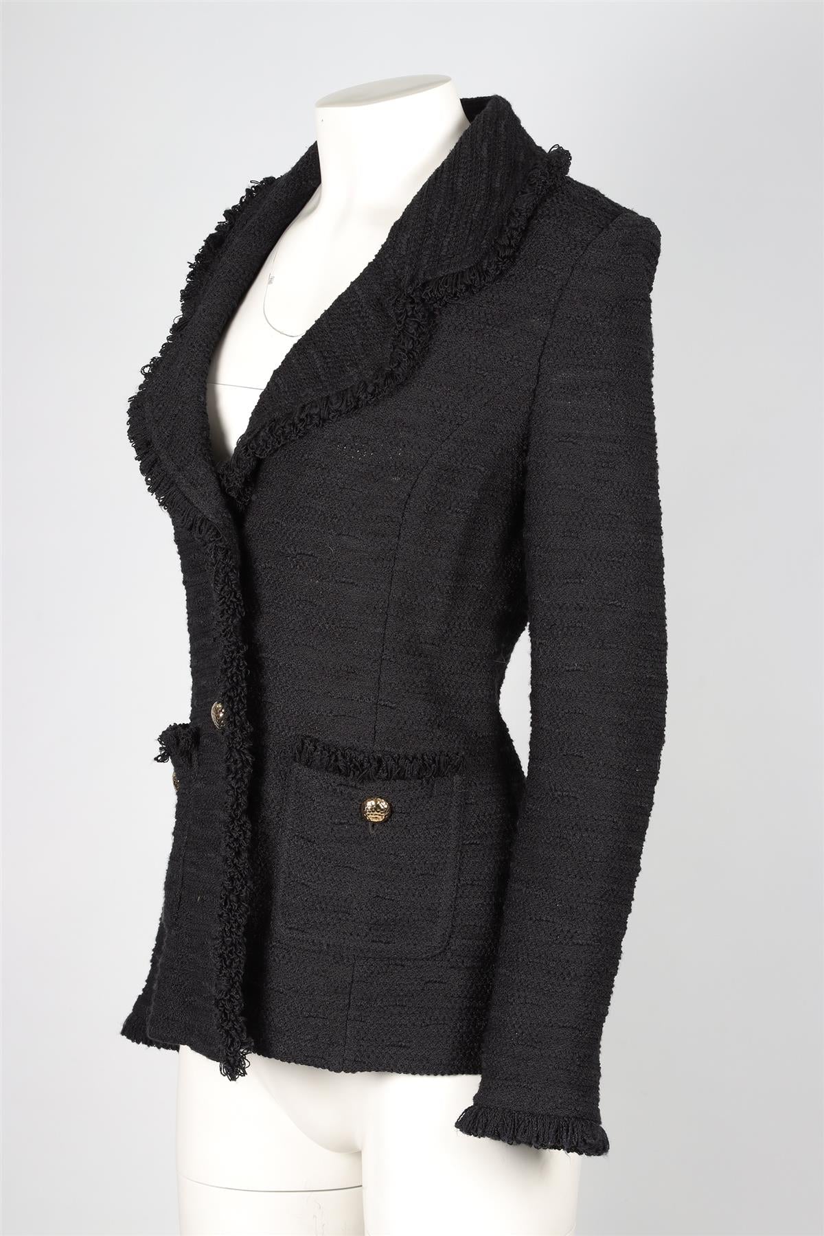 ST JOHN'S CAVIAR BLACK WOOL JACKET US 6 UK 10 - Image 3