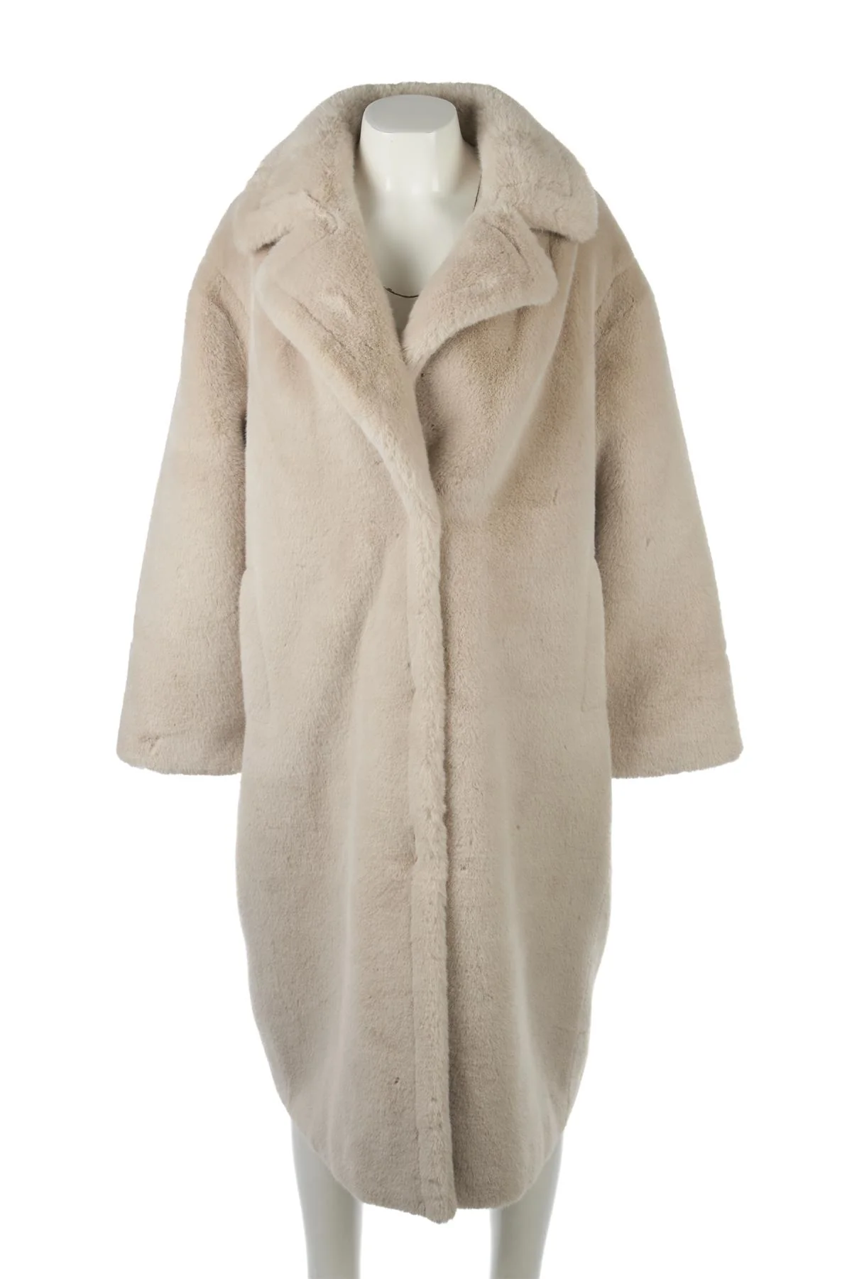 STAND STUDIO BEIGE FAUX FUR COAT FR 34 UK 6 - Image 2