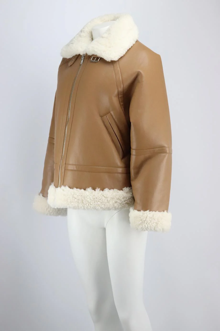 STAND STUDIO RIND FAUX SHEARLING JACKET SMALL - Image 3