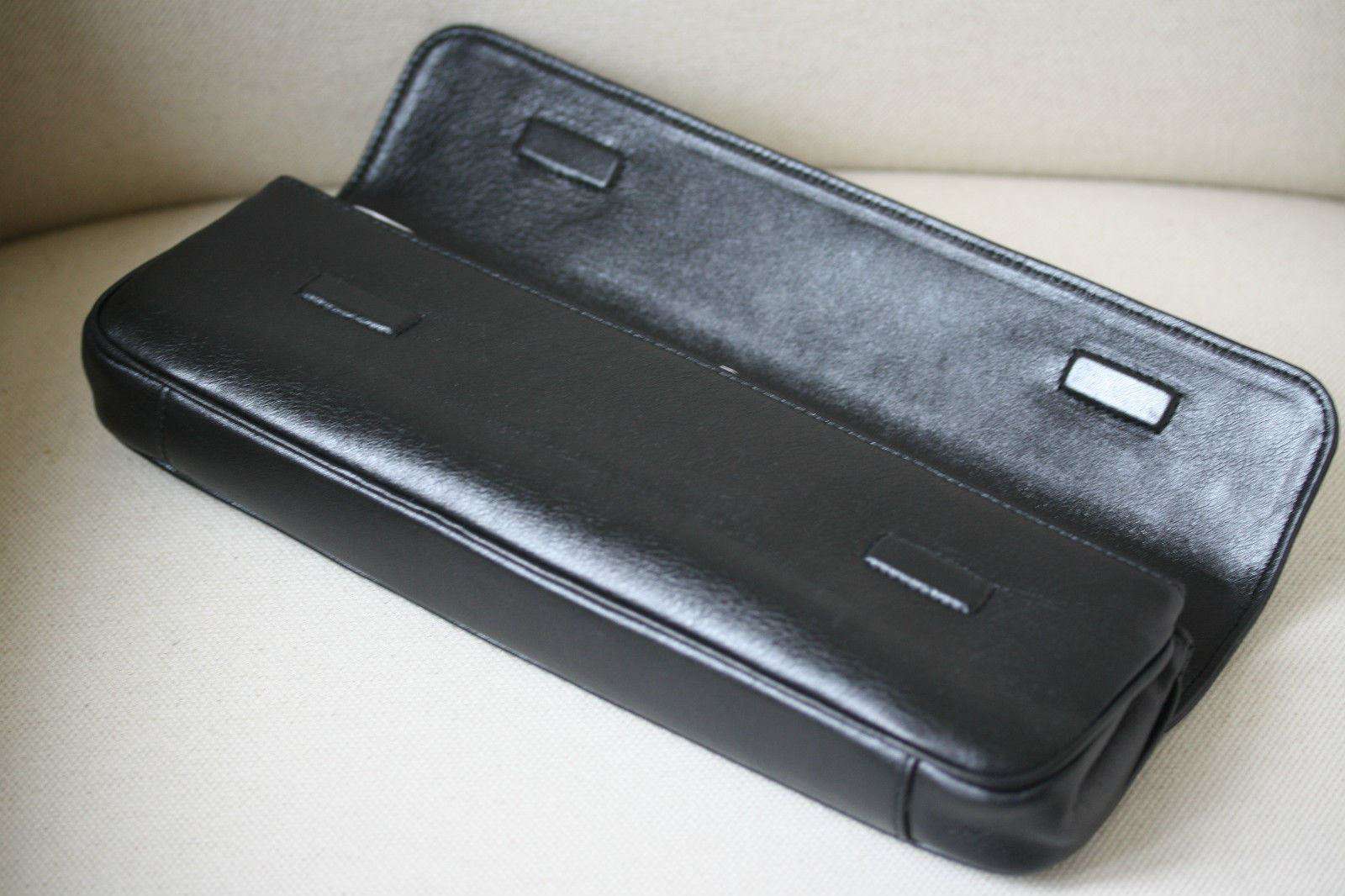 STARK AT HARRODS BLACK LEATHER SILVER STUDDED BAGUETTE CLUTCH BAG - Image 6