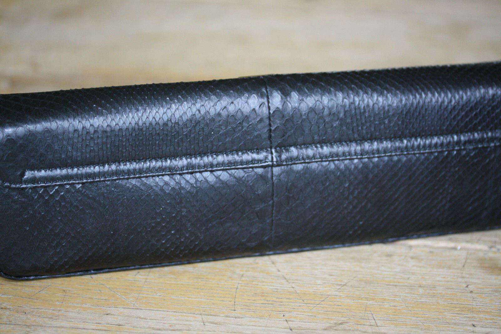 STARK AT HARRODS BLACK PYTHON STUDDED BAGUETTE CLUTCH BAG - Image 11