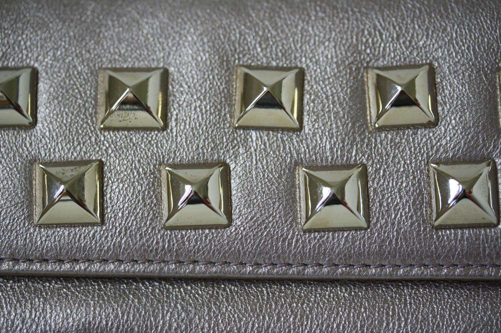 STARK AT HARRODS BRONZE LEATHER STUDDED BAGUETTE CLUTCH BAG - Image 6