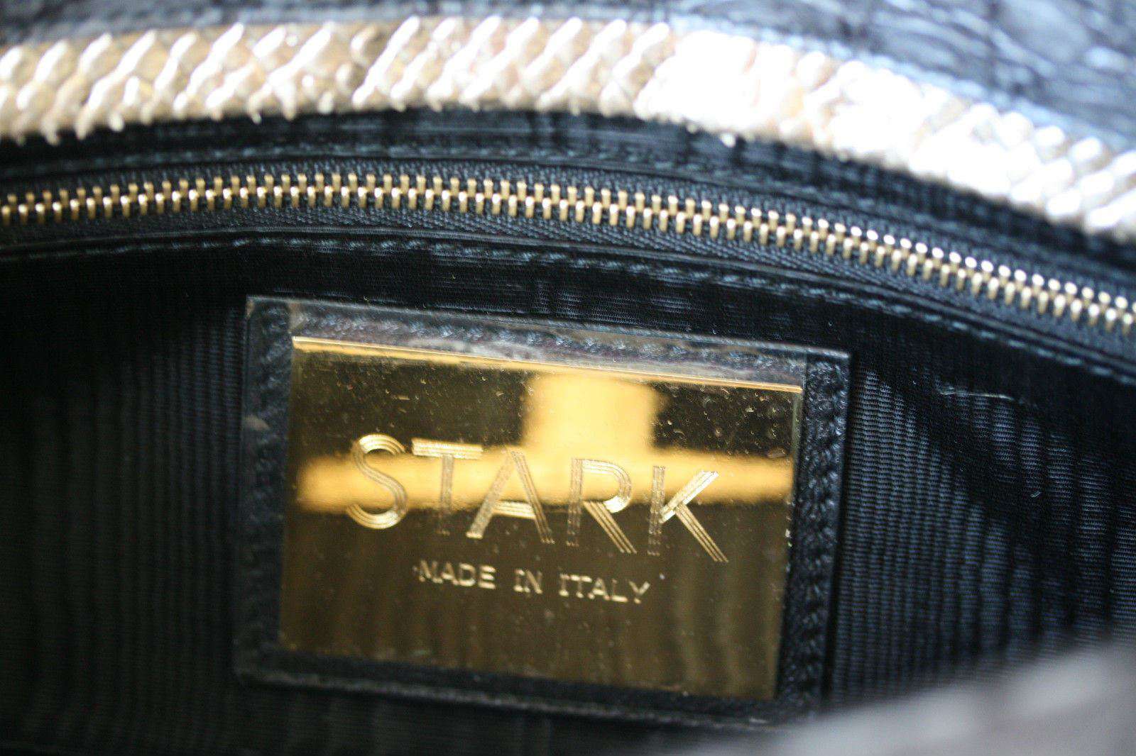 STARK AT HARRODS GREEN LEATHER MOCK CROC CLUTCH BAG - Image 3