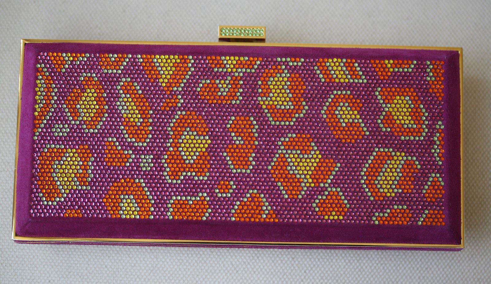STARK AT HARRODS LADY IN THE NIGHT PURPLE CRYSTAL BOX CLUTCH - Image 3