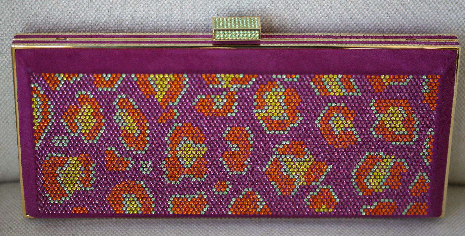 STARK AT HARRODS LADY IN THE NIGHT PURPLE CRYSTAL BOX CLUTCH - Image 4