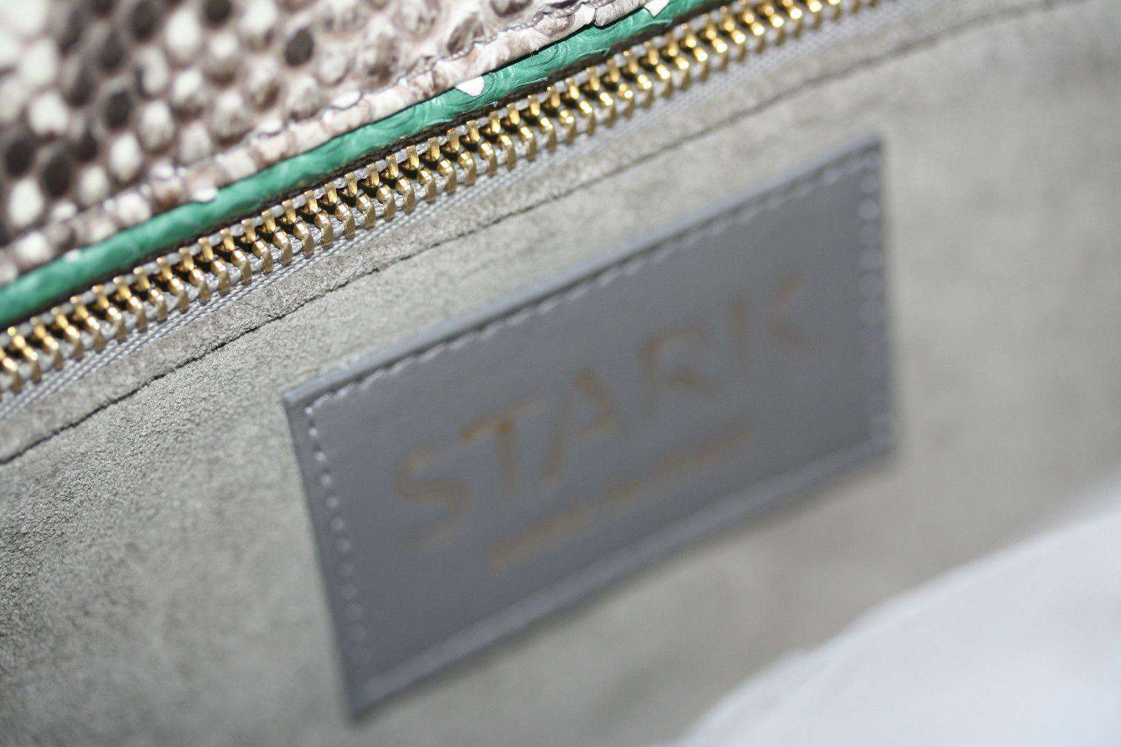 STARK AT HARRODS NATURAL PYTHON GOLD STUD OVERSIZED CLUTCH BAG - Image 6