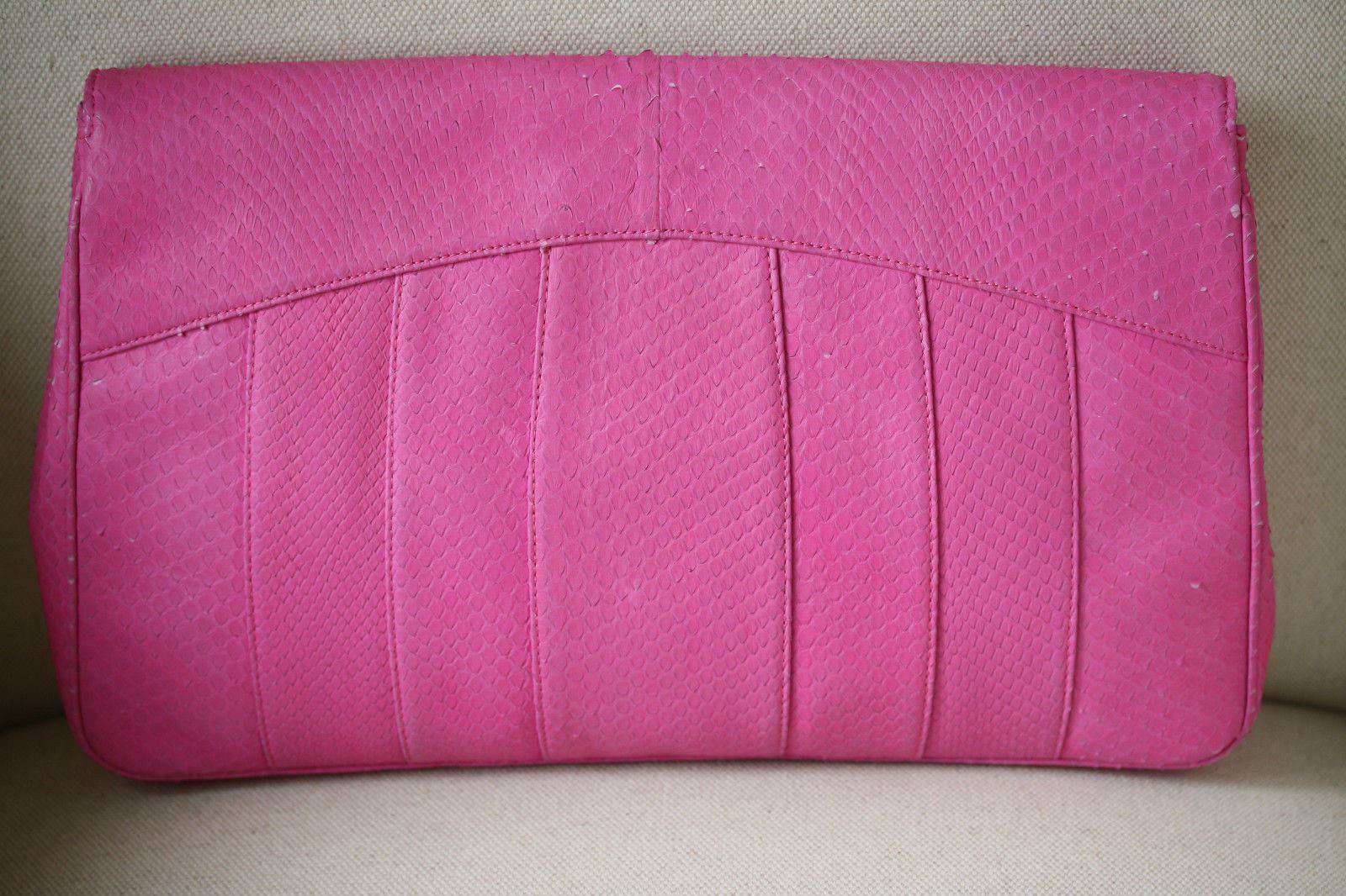 STARK AT HARRODS PINK PYTHON STUDDED OVERSIZED CLUTCH BAG - Image 10