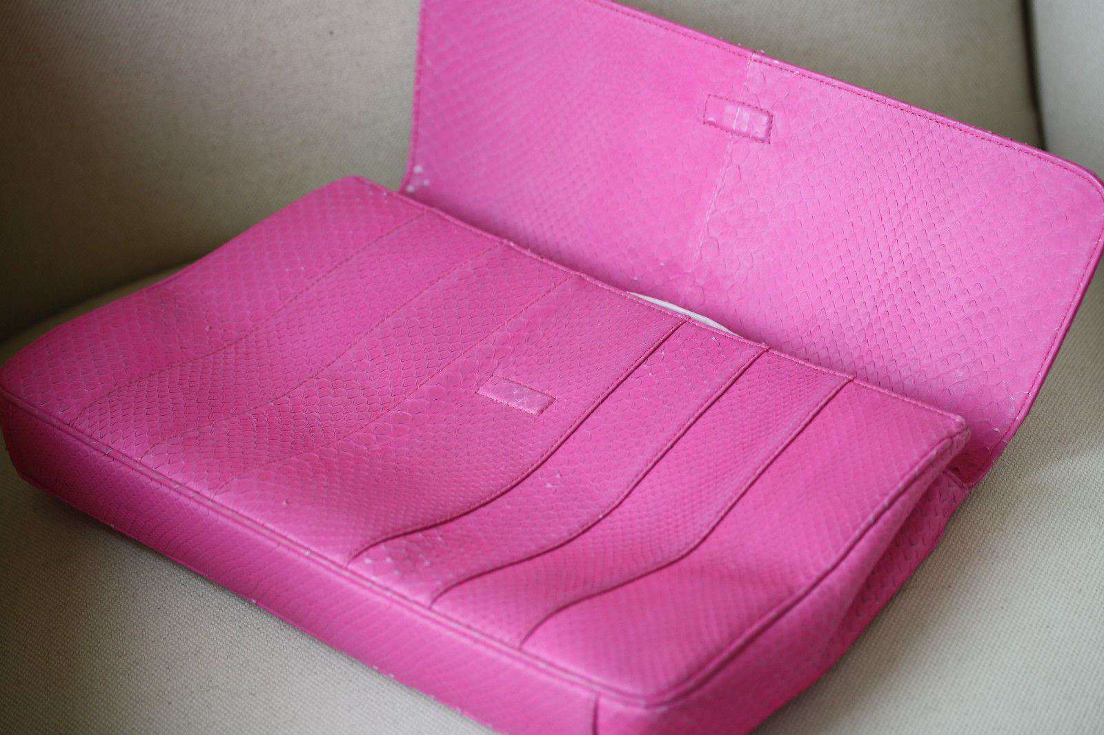 STARK AT HARRODS PINK PYTHON STUDDED OVERSIZED CLUTCH BAG - Image 3