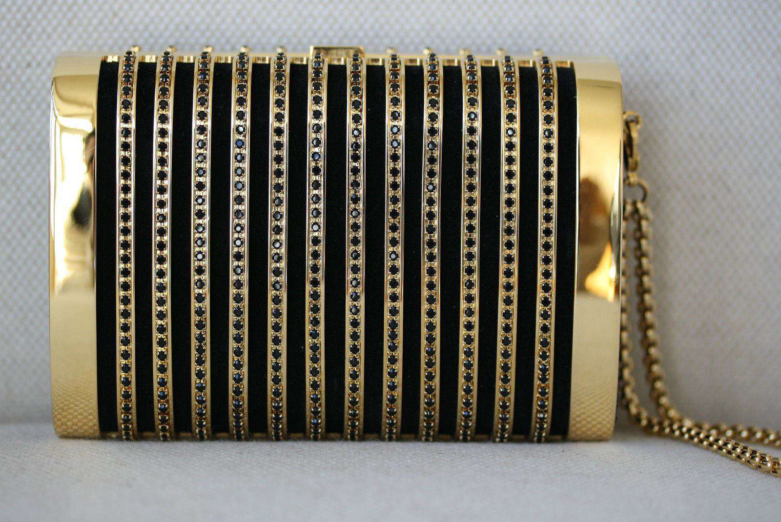 STARK AT HARRODS SEDUCTRESS GOLD BLACK CRYSTAL BOX CLUTCH - Image 12