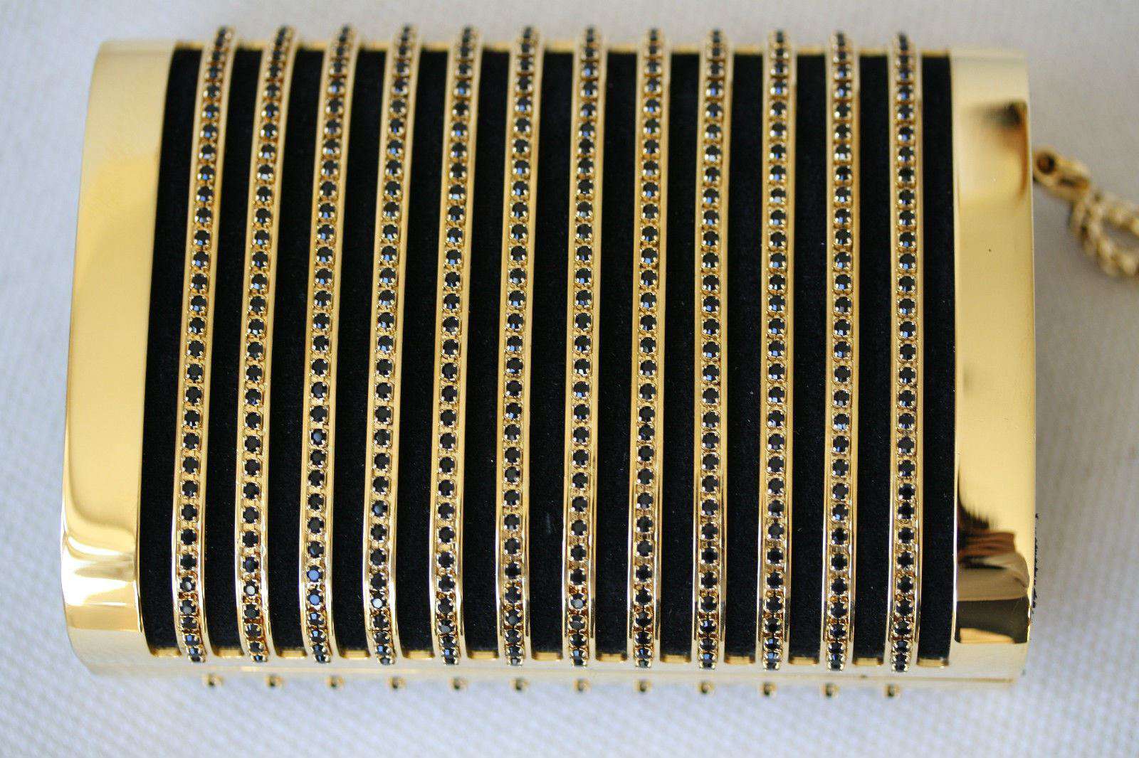 STARK AT HARRODS SEDUCTRESS GOLD BLACK CRYSTAL BOX CLUTCH - Image 2
