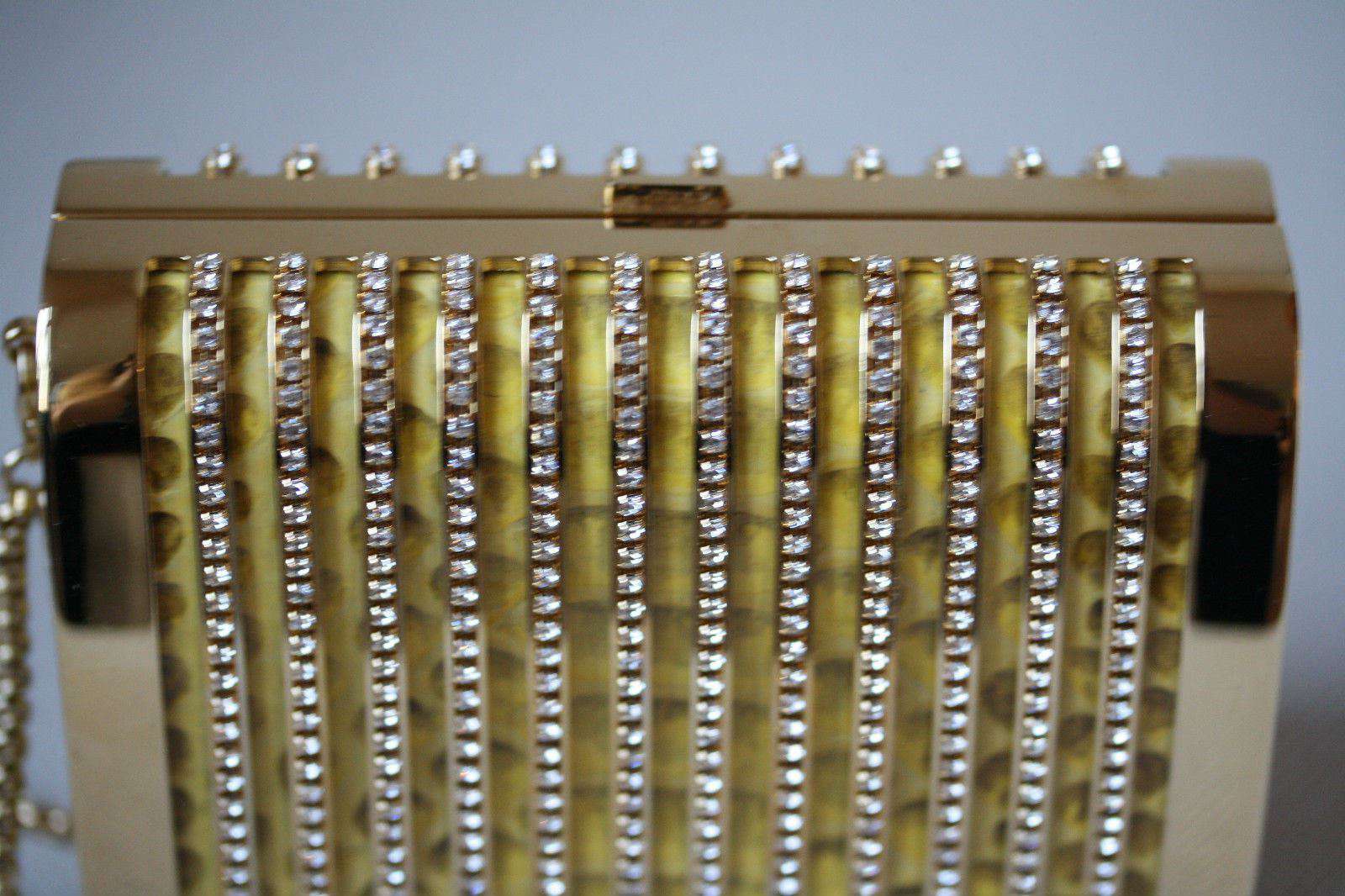 STARK AT HARRODS SEDUCTRESS GOLD YELLOW PYTHON CRYSTAL BOX CLUTCH - Image 7