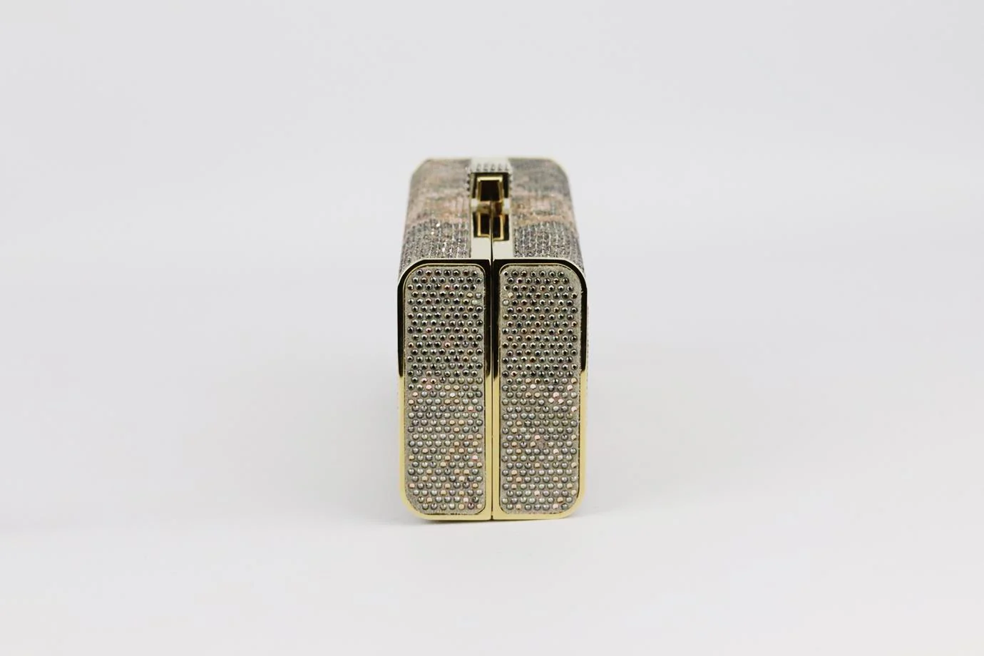 STARK BRILLIANCE CRYSTAL EMBELLISHED SUEDE BOX CLUTCH - Image 5