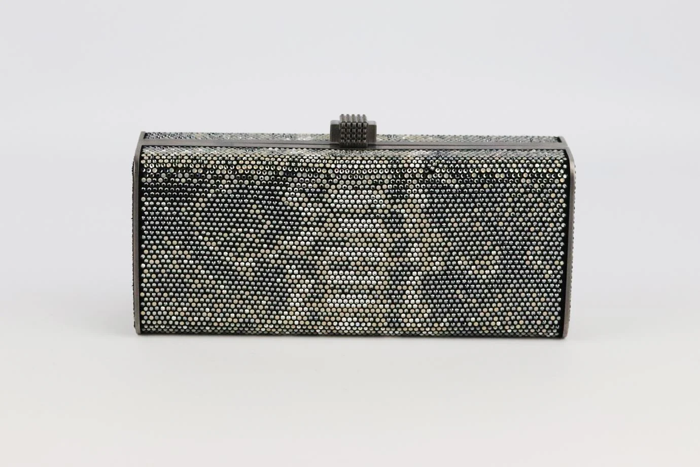 STARK BRILLIANCE CRYSTAL EMBELLISHED SUEDE BOX CLUTCH - Image 4
