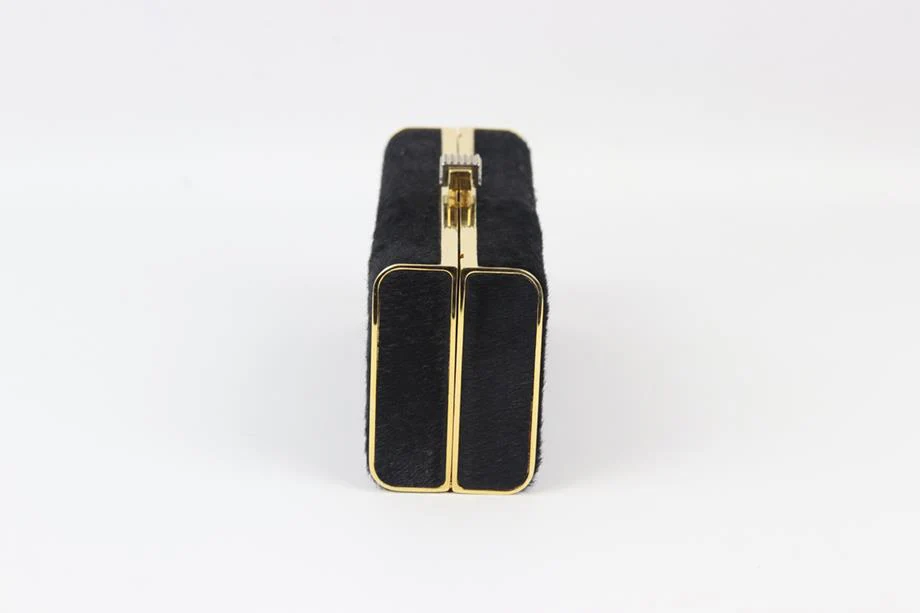 STARK CALF HAIR AND LEATHER BOX CLUTCH - Image 5