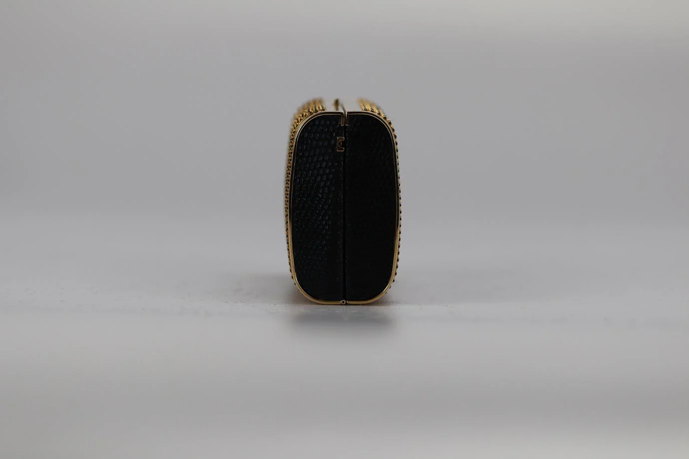 STARK CRYSTAL EMBELLISHED PYTHON AND GOLD TONE CLUTCH - Image 5