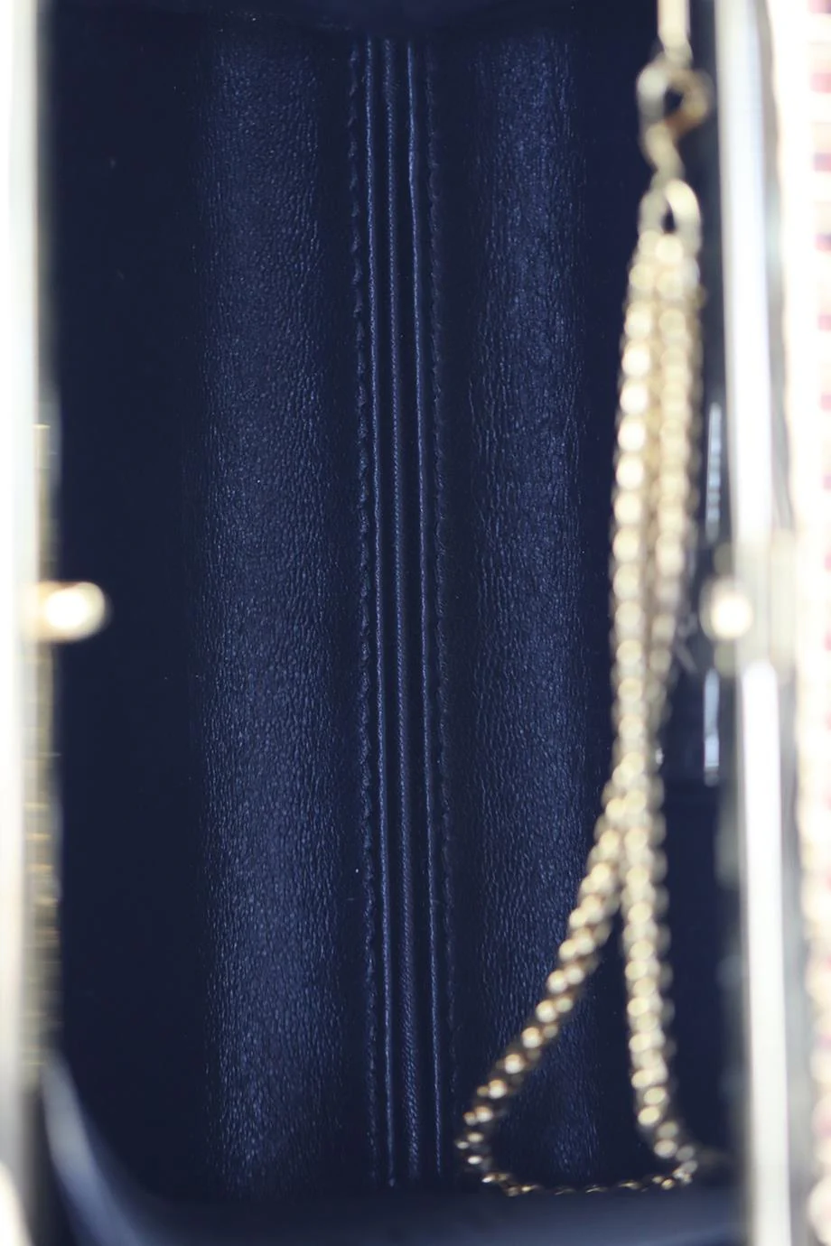 STARK CRYSTAL EMBELLISHED PYTHON AND GOLD TONE CLUTCH - Image 8