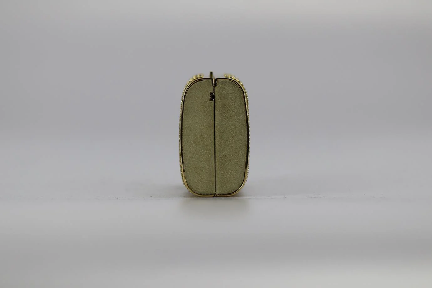STARK CRYSTAL EMBELLISHED SUEDE AND GOLD TONE CLUTCH - Image 5