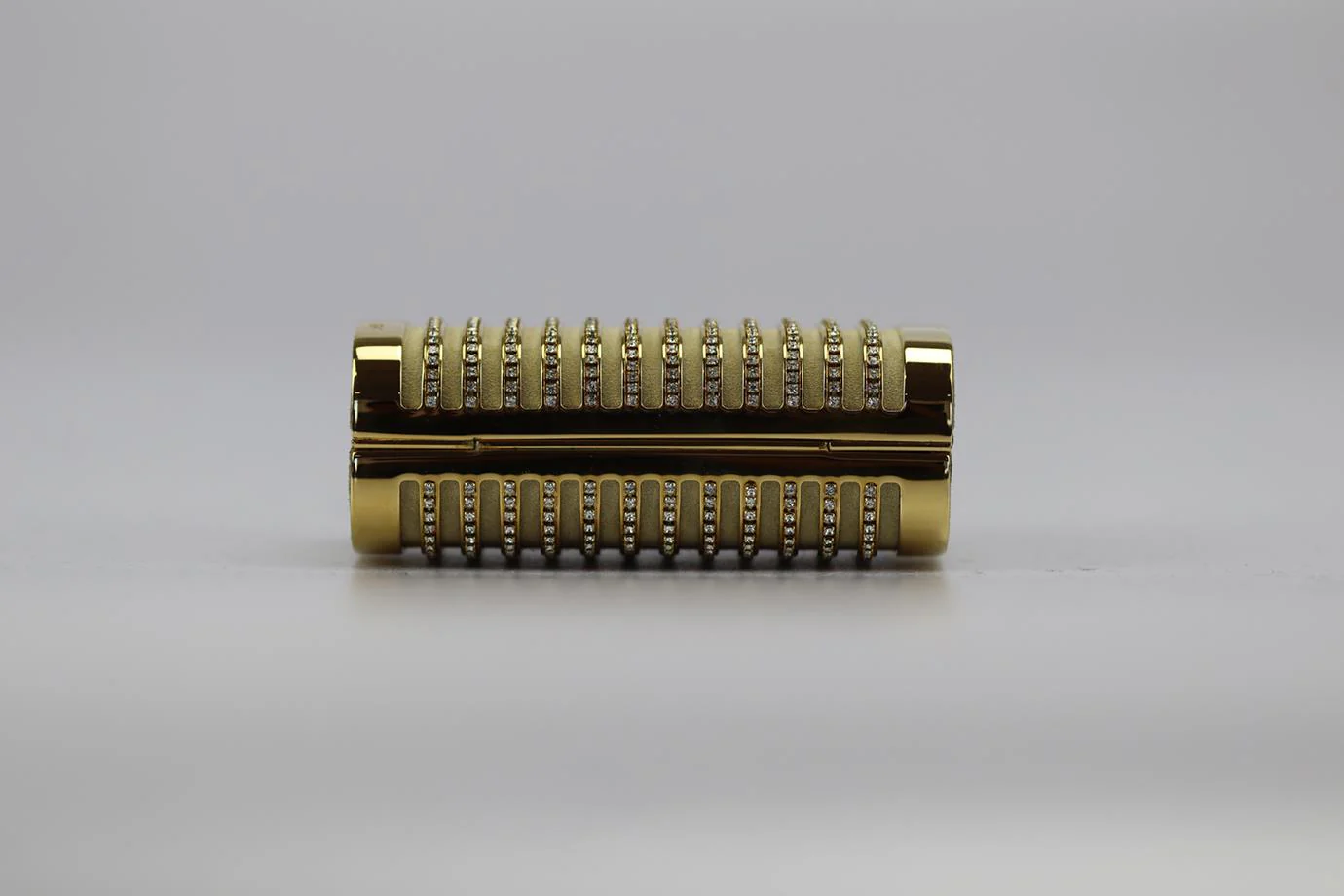 STARK CRYSTAL EMBELLISHED SUEDE AND GOLD TONE CLUTCH - Image 6