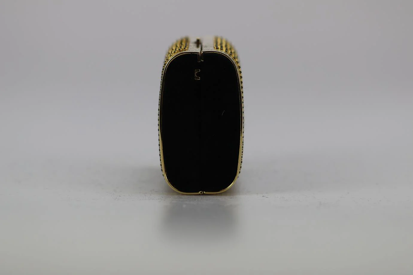 STARK CRYSTAL EMBELLISHED SUEDE AND GOLD TONE CLUTCH - Image 3