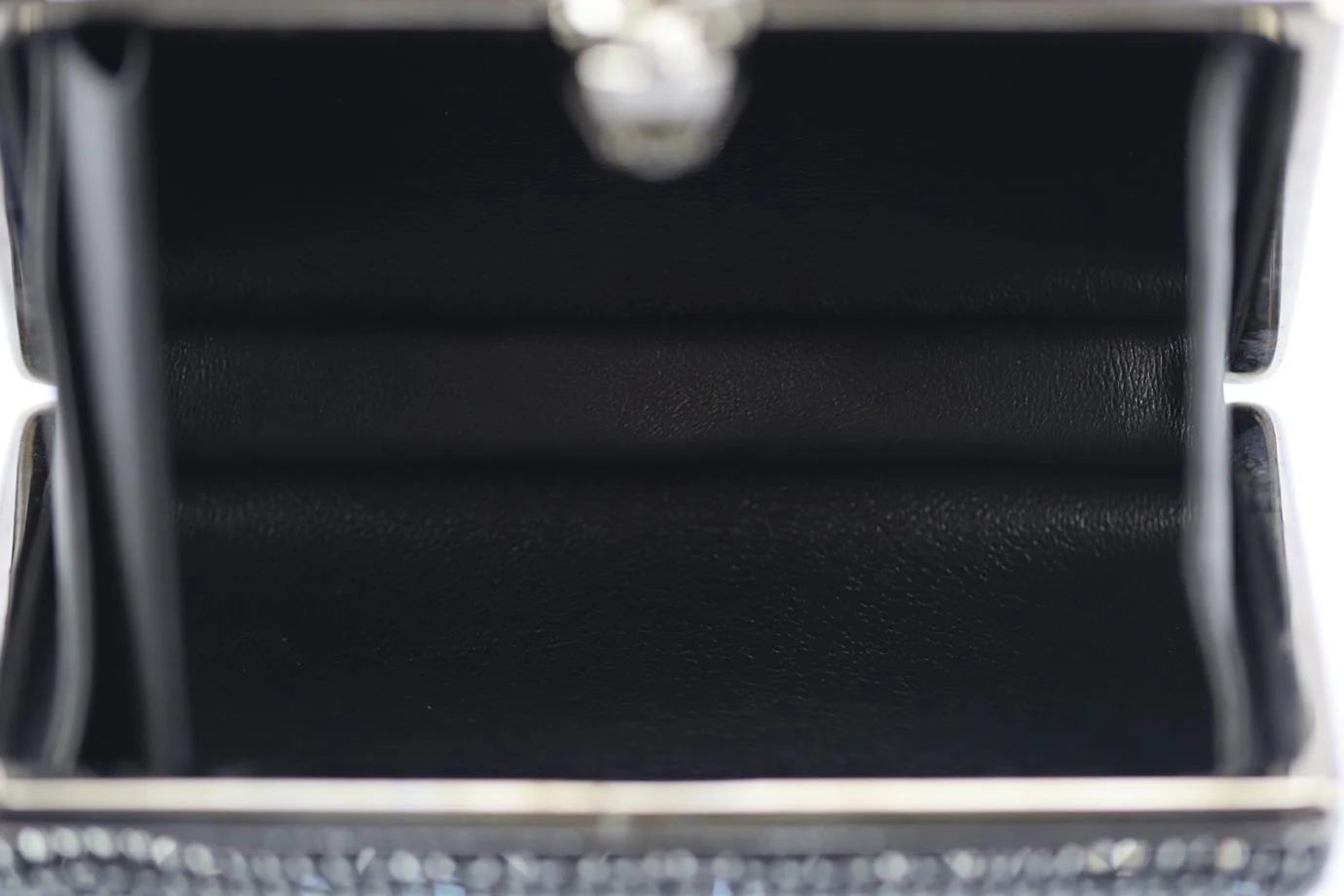 STARK CRYSTAL EMBELLISHED SUEDE AND GUNMETAL TONE CLUTCH - Image 7