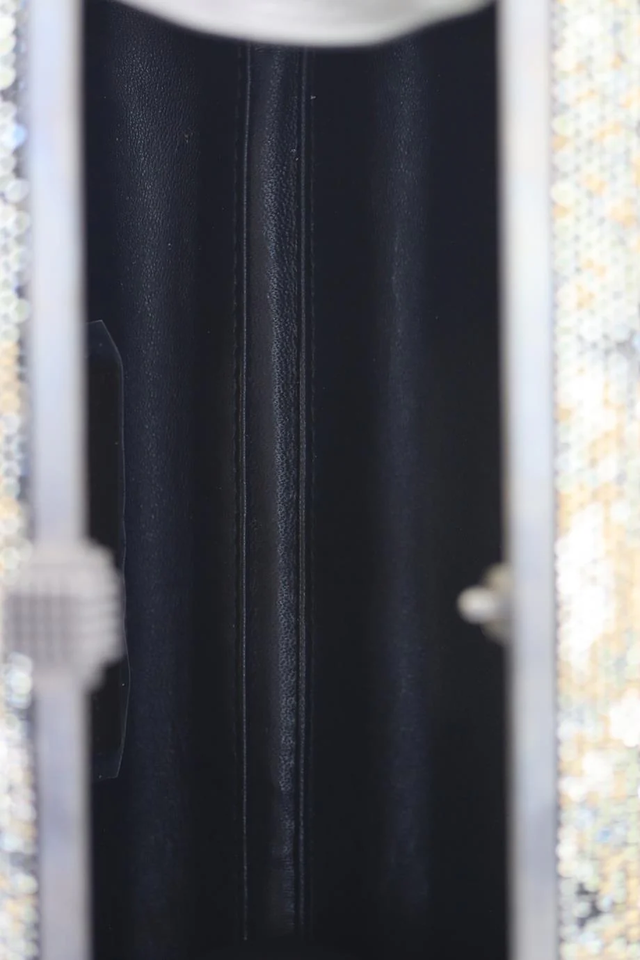 STARK CRYSTAL EMBELLISHED SUEDE AND GUNMETAL TONE CLUTCH - Image 7