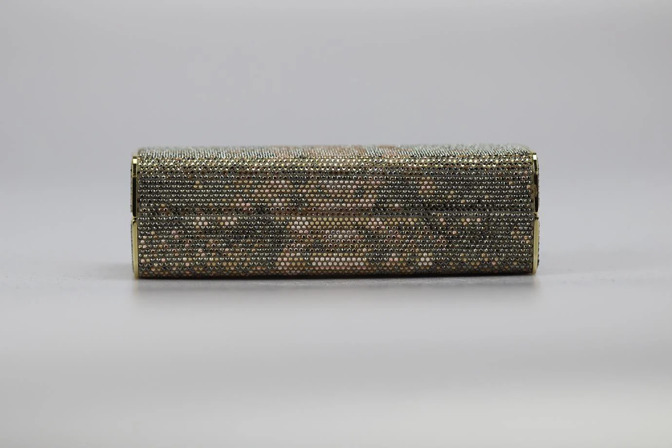 STARK CRYSTAL EMBELLISHED SUEDE AND SILVER TONE CLUTCH - Image 6