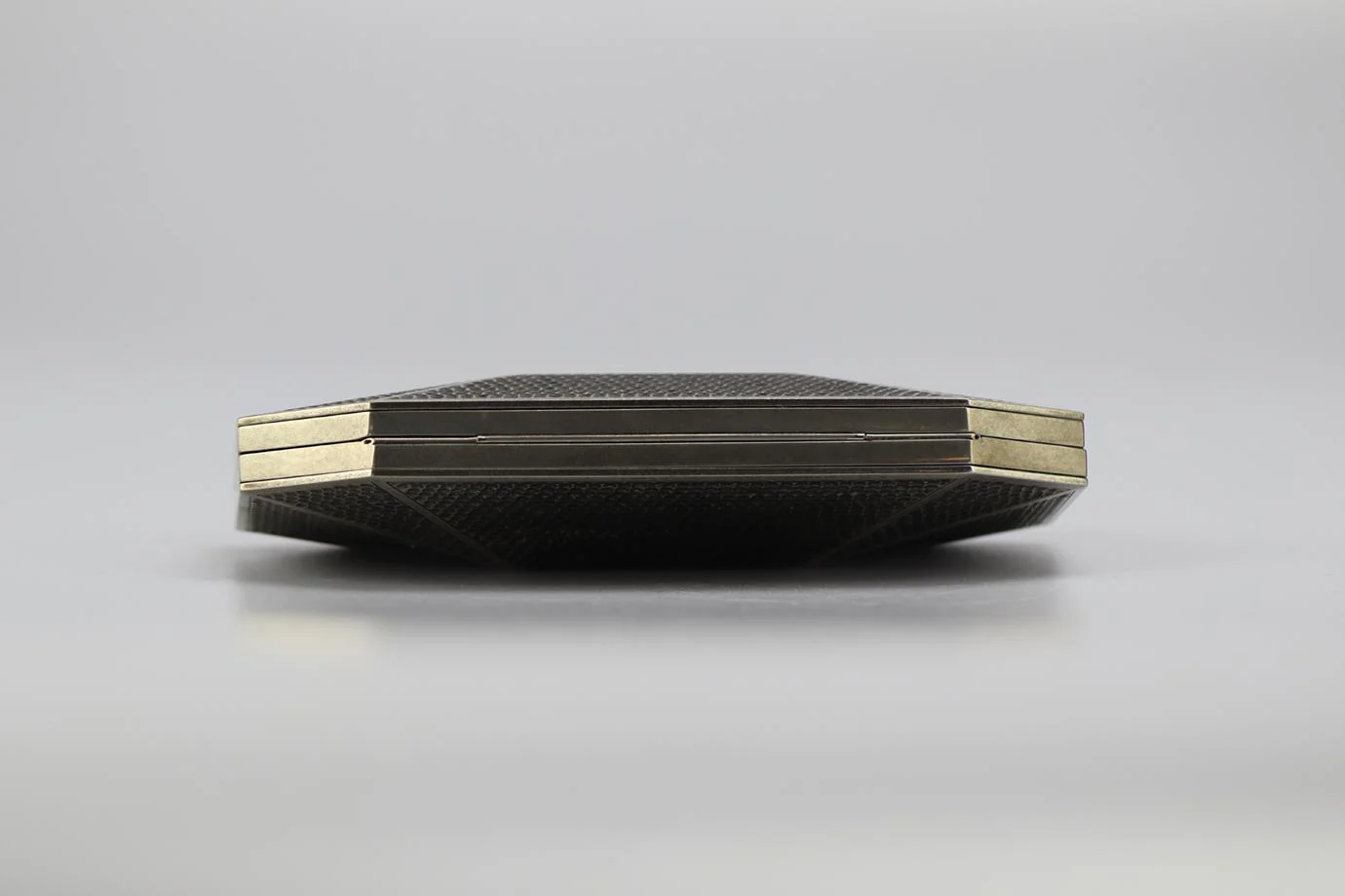 STARK EMBOSSED GUNMETAL TONE CLUTCH - Image 6