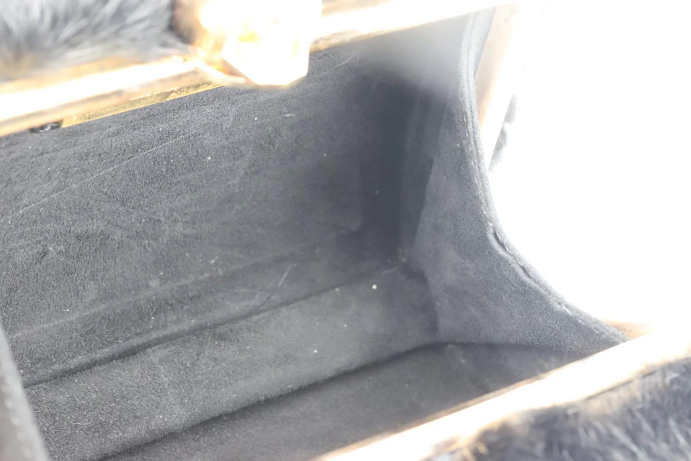 STARK MINK FUR AND SUEDE BOX CLUTCH - Image 9
