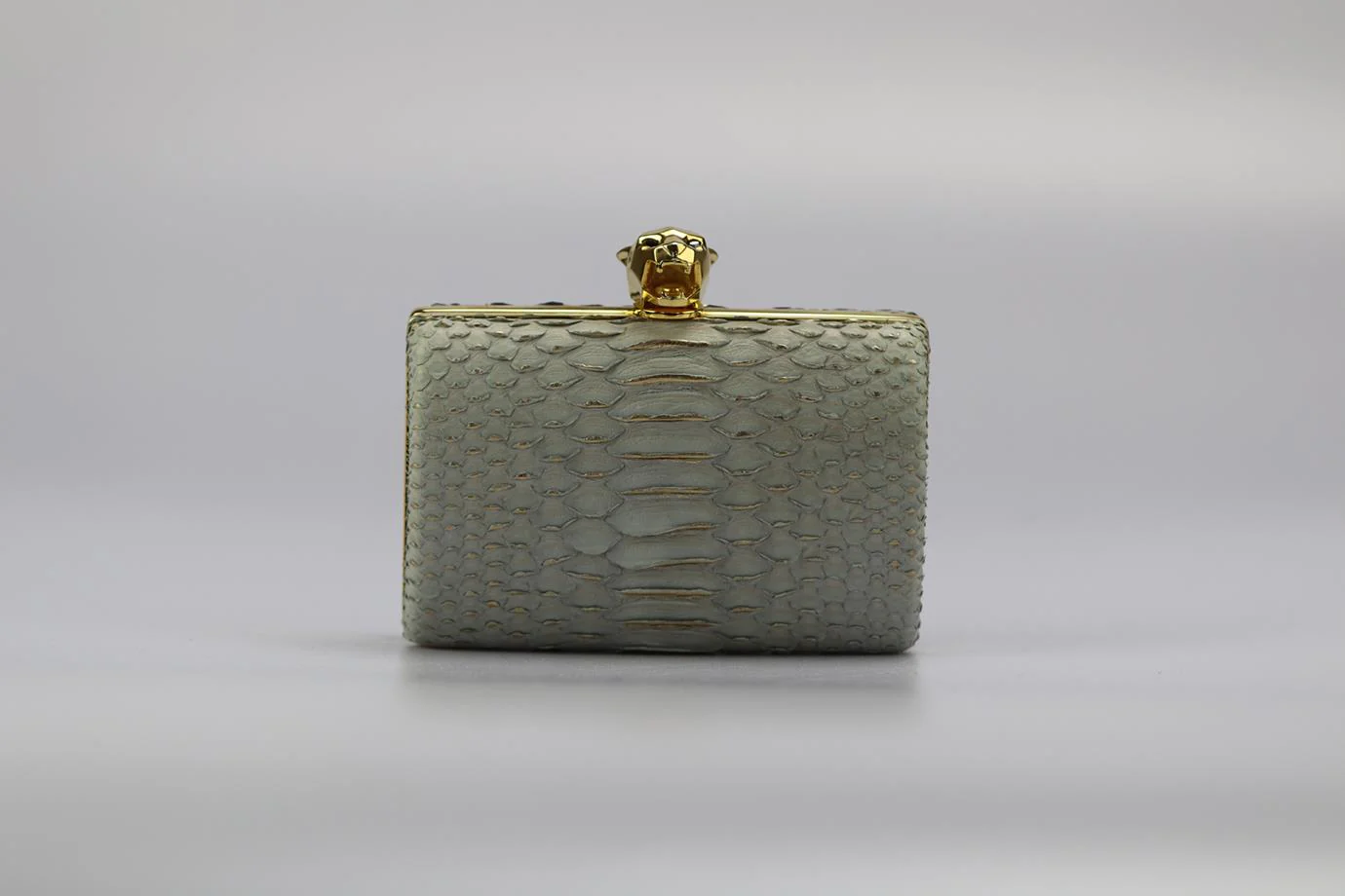 STARK PYTHON AND GOLD TONE CLUTCH - Image 2