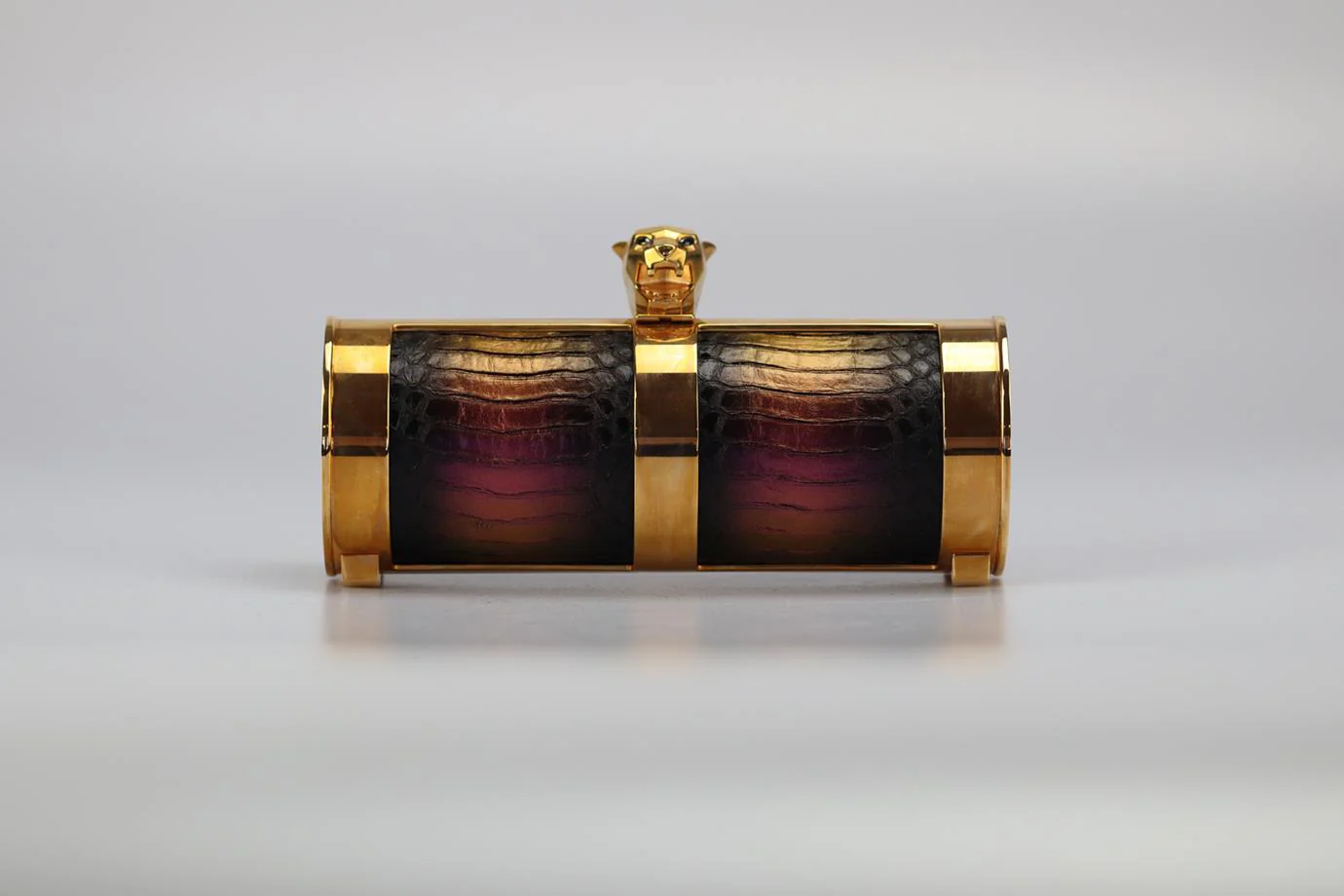 STARK PYTHON AND ROSE GOLD TONE CLUTCH - Image 2