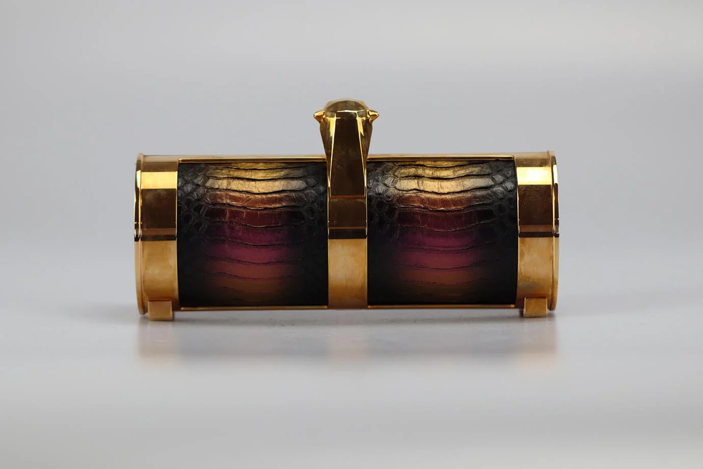 STARK PYTHON AND ROSE GOLD TONE CLUTCH - Image 4