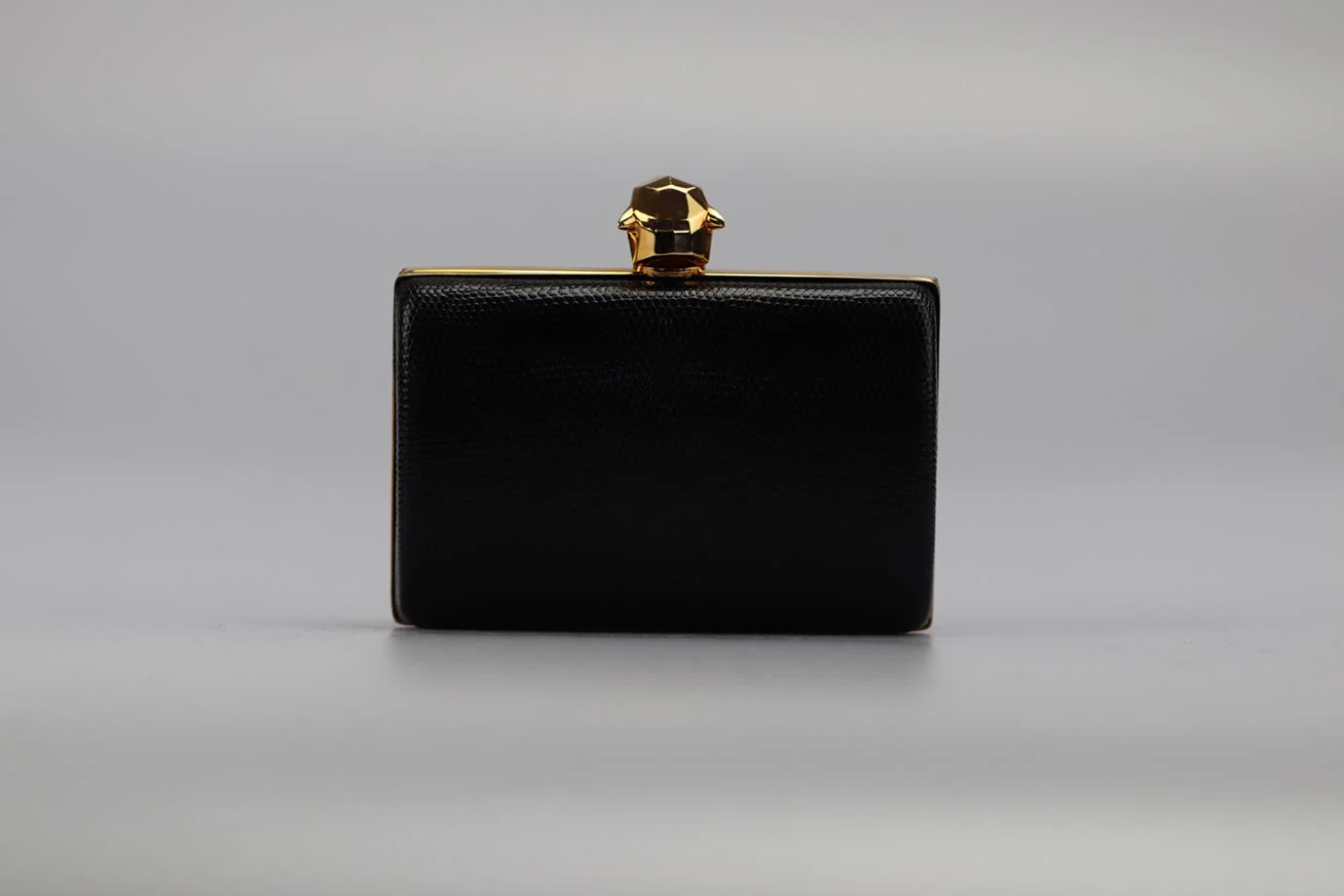 STARK SNAKESKIN AND ROSE GOLD TONE CLUTCH - Image 3