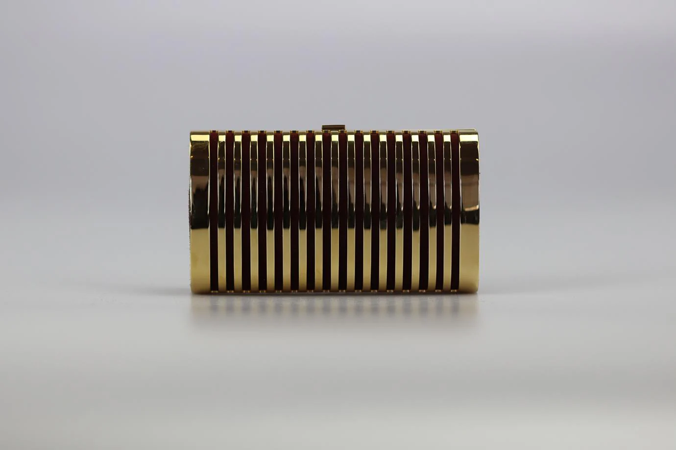 STARK SUEDE AND GOLD TONE CLUTCH - Image 4