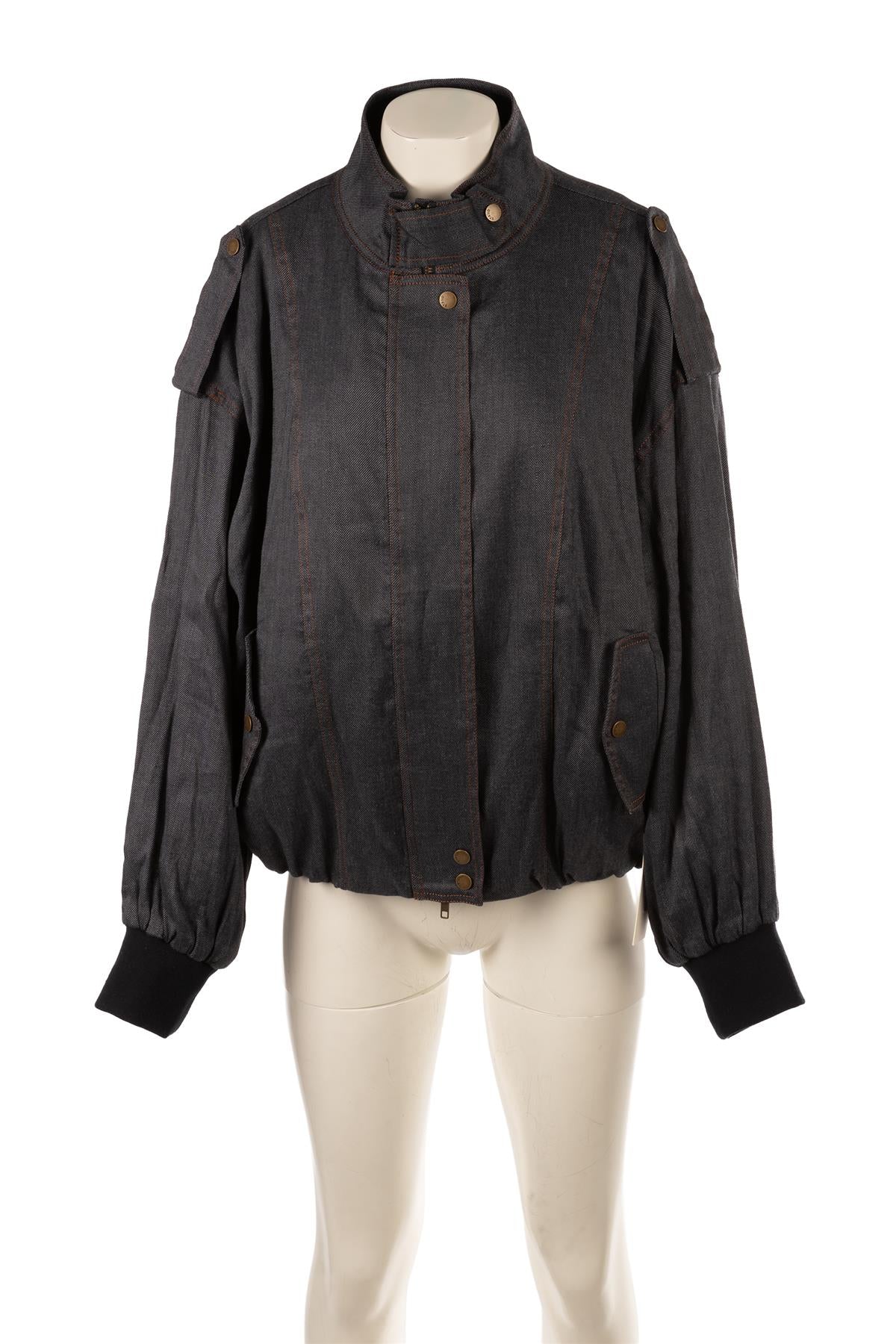 STAUD NAVY DENIM JACKET SMALL - Image 2