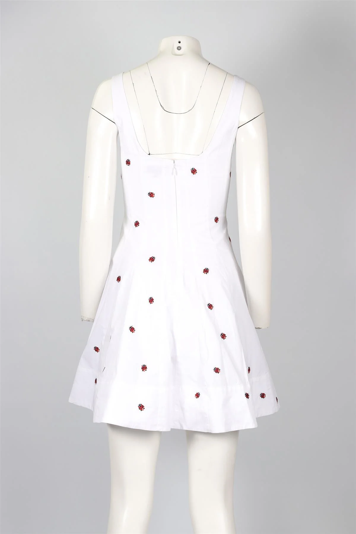 STAUD WHITE COTTON MINI DRESS US 0 UK 4 - Image 4