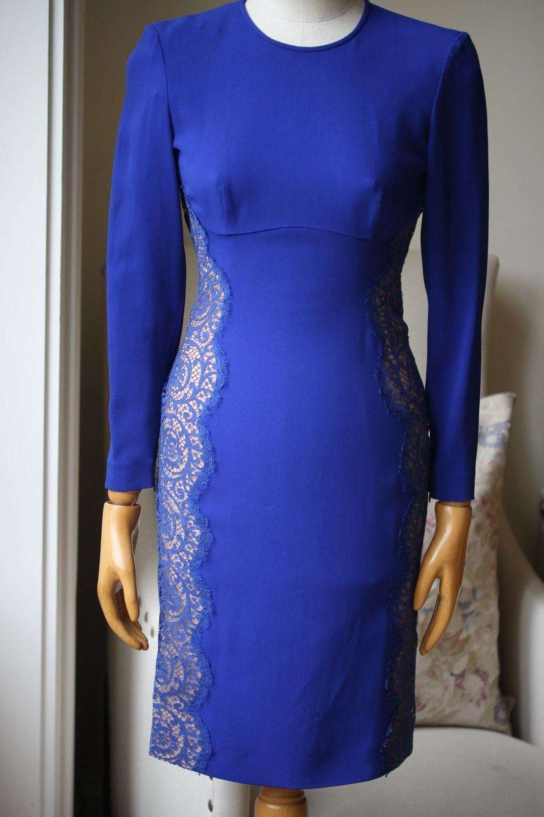 STELLA MCCARTNEY ANNE CUTOUT LACE-PANELED STRETCH-CREPE DRESS IT 38 UK 6 - Image 2