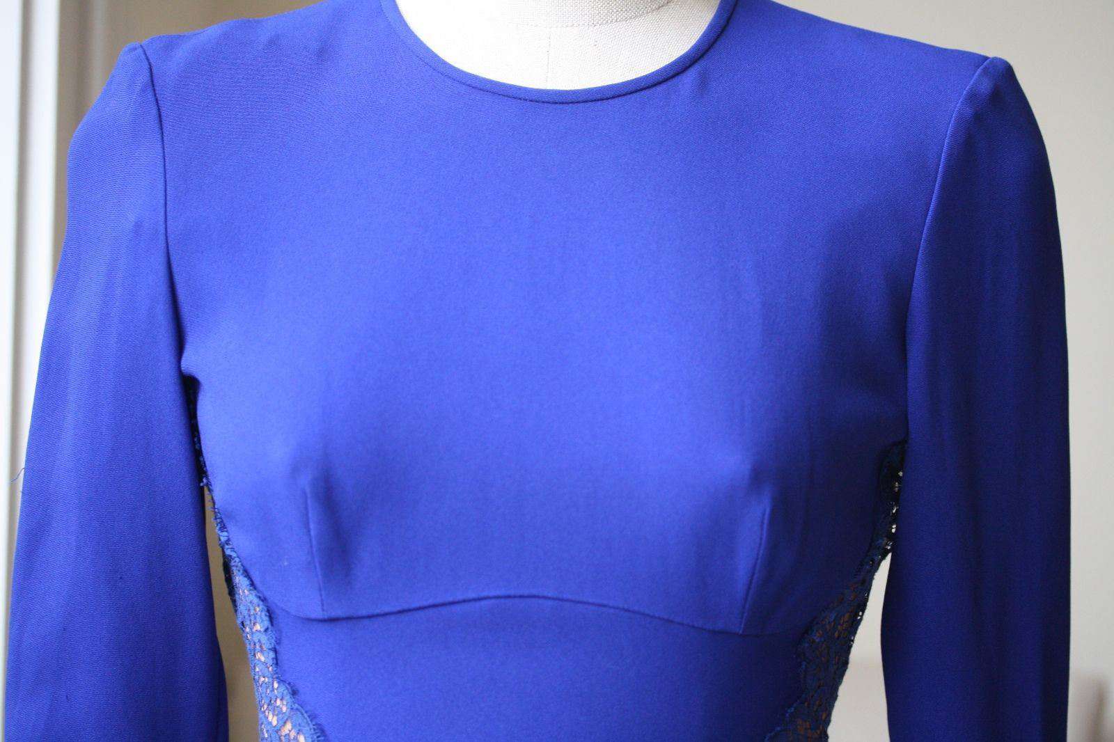 STELLA MCCARTNEY ANNE CUTOUT LACE-PANELED STRETCH-CREPE DRESS IT 38 UK 6 - Image 5